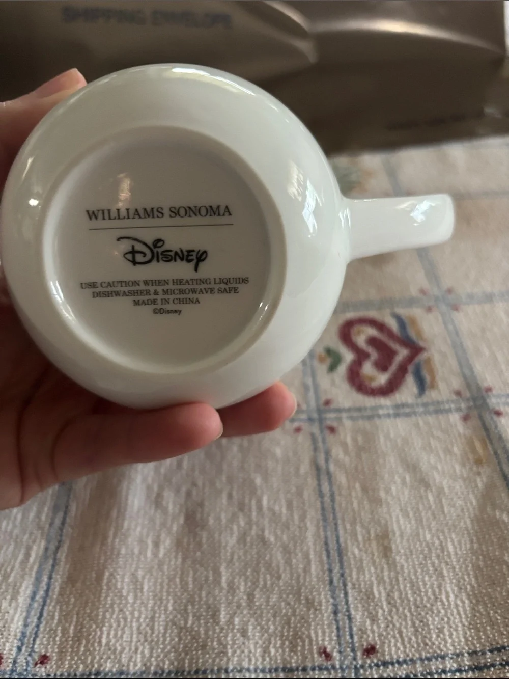 Williams Sonoma Disney White Porcelain Mickey Mouse Sketch Mug 14oz